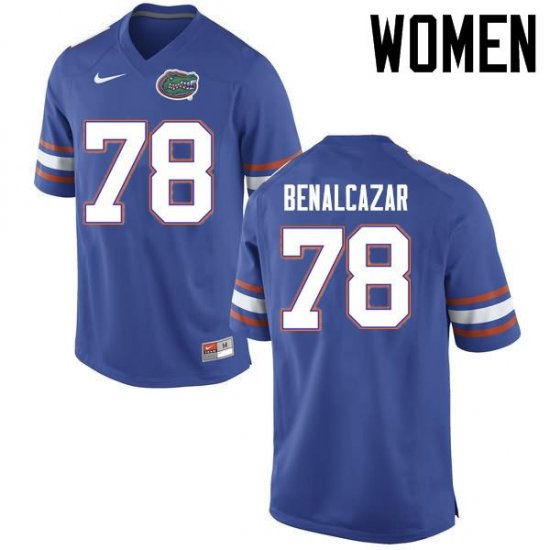 Women's Florida Gators #78 Ricardo Benalcazar NCAA Nike Blue Authentic Stitched College Football Jersey DZX7162LM